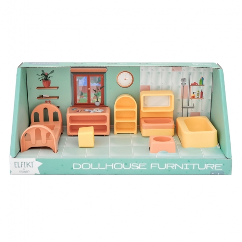 Juguete muebles para muñecas - Dormitorio (7 piezas)