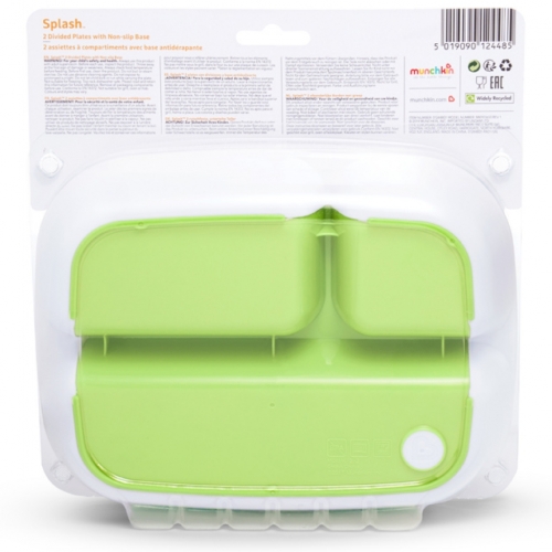 Pack platos con compartimentos antideslizantes Splash (2 ud.) - Azul/Verde 5