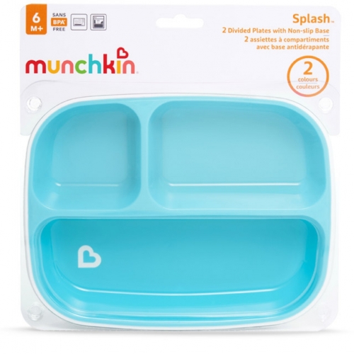 Pack platos con compartimentos antideslizantes Splash (2 ud.) - Azul/Verde 2